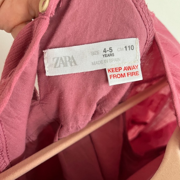 NWOT Zara Girls Tiered Long Sleeve Rose Pink Dress 4-5yrs - Picture 4 of 4